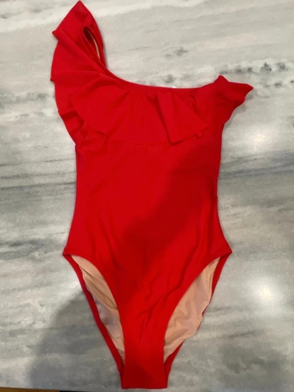 J.Crew Women’s Red Ruffle One Piece Swimsuit XS NWT